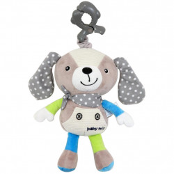 BABY MIX Detská plyšová hračka s hracím strojčekom Baby Mix Psíček béžový