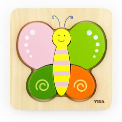 Viga Drevené puzzle pre najmenších Viga Motýľ
