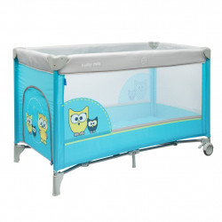 BABY MIX Detská cestovná postieľka Baby Mix Sova modrá