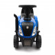 BABY MIX Detské odrážadlo traktor s vlečkou a náradim Baby Mix New Holland modrý