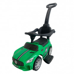 BABY MIX Detské odrážadlo so zvukom a vodiacou tyčou Baby Mix RACER zelené