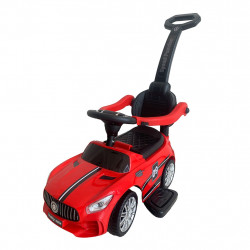 BABY MIX Detské odrážadlo so zvukom a vodiacou tyčou Baby Mix RACER červené