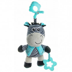 BABY MIX Edukačná hrajúca plyšová hračka s klipom Baby Mix zebra