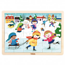 Viga Detské drevené puzzle Viga Zima