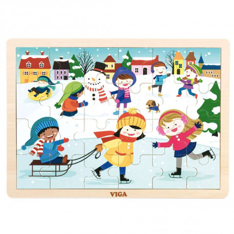 Viga Detské drevené puzzle Viga Zima