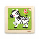 Viga Drevené puzzle pre najmenších Viga 4 ks Zebra