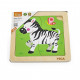 Viga Drevené puzzle pre najmenších Viga 4 ks Zebra