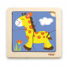 Viga Drevené puzzle pre najmenších Viga 4 ks Žirafa