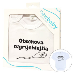 NEW BABY Body s potlačou New Baby Oteckova najrýchlejšia - darčekové balenie