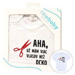 NEW BABY Body s potlačou New Baby Viac vlasov než ocko - darčekové balenie