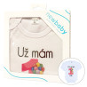 NEW BABY Body s potlačou New Baby Už mám 1 rok ružové - darčekové balenie