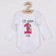 NEW BABY Body s potlačou New Baby Už mám 1 rok ružové - darčekové balenie