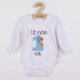 NEW BABY Body s potlačou New Baby Už mám 1 rok modré - darčekové balenie