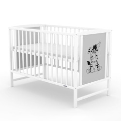 NEW BABY Detská postieľka New Baby BEA Zebra bielo-sivá