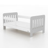 NEW BABY Detská posteľ so zábranou New Baby ERIK 140x70 cm bielo-sivá