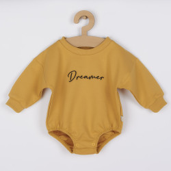 KOALA Dojčenské teplákové body baggy Koala Dreamer horčicová