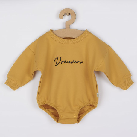 KOALA Dojčenské teplákové body baggy Koala Dreamer horčicová