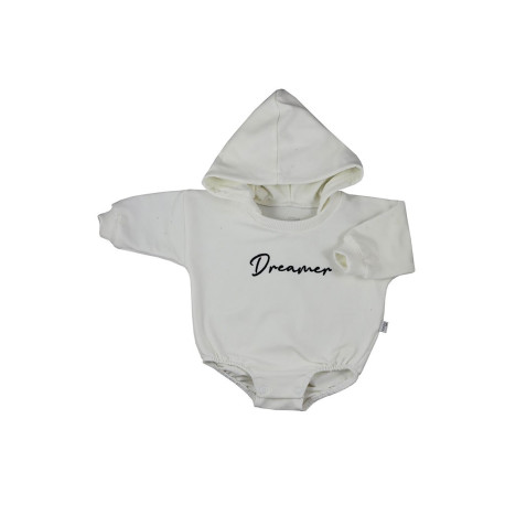 KOALA Dojčenské teplákové body s kapucňou baggy Koala Dreamer béžová