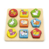 Viga Drevené puzzle pre najmenších Viga Tvary a zvieratá