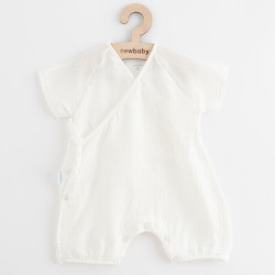 NEW BABY Letný dojčenský mušelínový overal New Baby Soft dress béžový