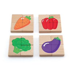 Viga Detské drevené magnetické puzzle Viga Ovoce a Zelenina
