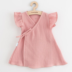 NEW BABY Letné dojčenské mušelínové šaty New Baby Soft dress ružová