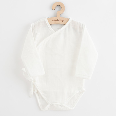 NEW BABY Dojčenské mušelínové body s bočným zaviazovaním New Baby Soft dress béžová