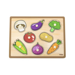 Viga Drevené vkladacie puzzle zelenina Viga