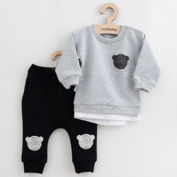 NEW BABY Dojčenská súprava tričko a tepláčky New Baby Brave Bear ABS sivá