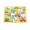 Viga Drevené puzzle 48 dielikov Viga Stavebné stroje