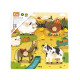 Viga Detské drevené puzzle s úchytmi Viga Farma 4 ks