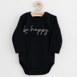 NEW BABY Dojčenské bavlnené body s dlhým rukávom New Baby Be Happy