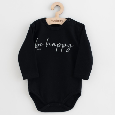 NEW BABY Dojčenské bavlnené body s dlhým rukávom New Baby Be Happy
