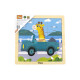Viga Drevené puzzle pre najmenších Viga 9 ks Auto