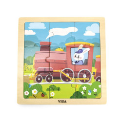 Viga Drevené puzzle pre najmenších Viga 9 ks Vlak