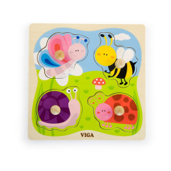 Viga Drevené vkladacie puzzle Hmyz Viga