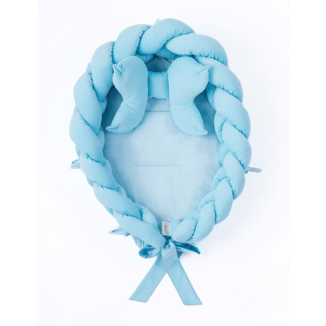 BELISIMA Pletené hniezdočko pre bábätko Velvet Belisima blue
