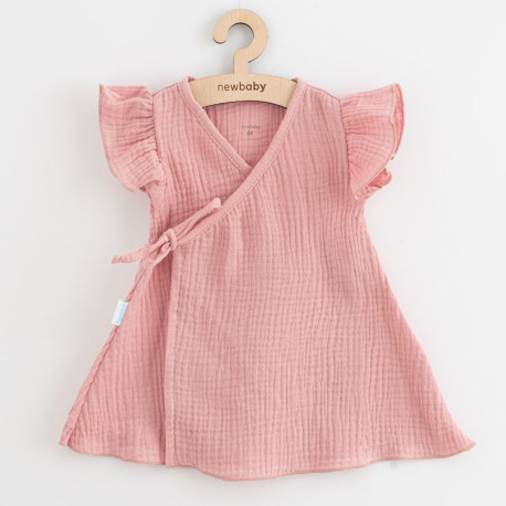 NEW BABY Letné dojčenské mušelínové šaty New Baby Soft dress ružová