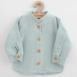 NEW BABY Dojčenská mušelínová košeľa New Baby Soft dress mätová