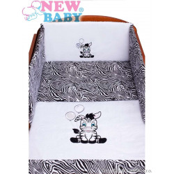 NEW BABY 3-dielne posteľné obliečky New Baby Zebra 100/135 bielo-čierne