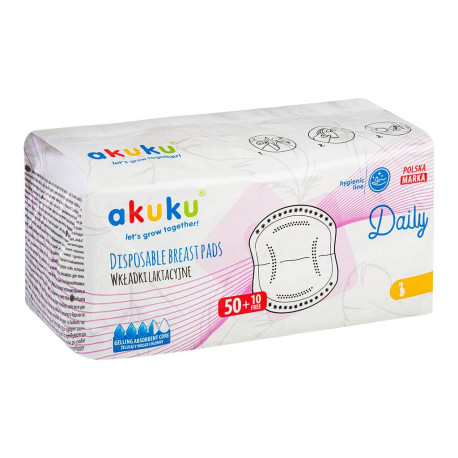 AKUKU Laktačné prsné vložky Akuku 60 ks