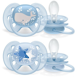 AVENT Dojčenský cumlík Ultrasoft Premium Avent 6-18 mesiacov - 2 ks chlapec