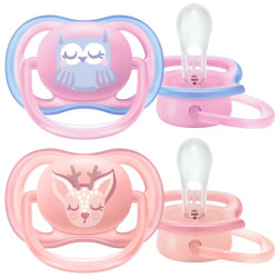 AVENT Dojčenský cumlík Ultra air Pastel  Avent 0- 6 mesiacov - 2 ks dievča
