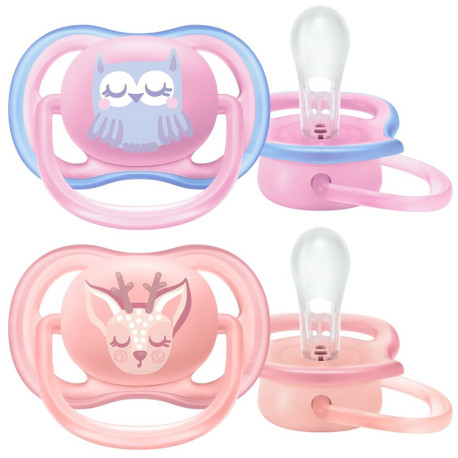 AVENT Dojčenský cumlík Ultra air Pastel  Avent 0- 6 mesiacov - 2 ks dievča