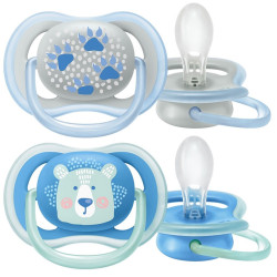 AVENT Dojčenský cumlík Ultra air Pastel  Avent 6- 18 mesiacov - 2 ks chlapec