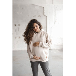 milk & love Tehotenská a dojčiaca mikina Motherhood oversize milk & love béžová