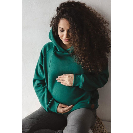 milk & love Tehotenská a dojčiaca mikina Motherhood oversize milk & love zelená
