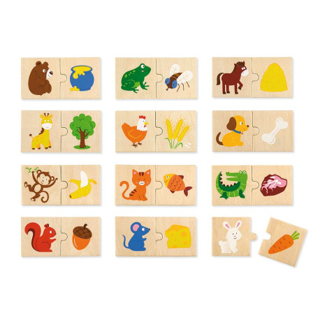 Viga Drevené puzzle Viga Kŕmenie zvierat