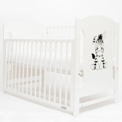 NEW BABY Detská postieľka New Baby MIA Zebra so sťahovacou bočnicou biela