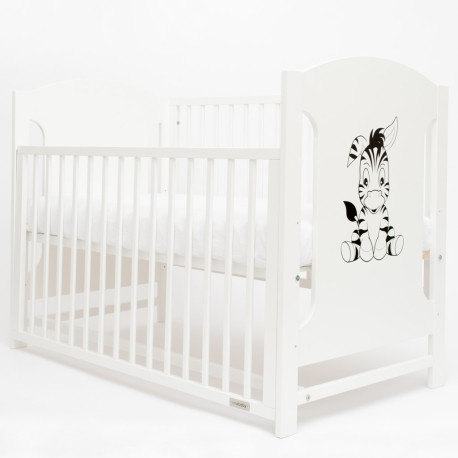 NEW BABY Detská postieľka New Baby MIA Zebra so sťahovacou bočnicou biela